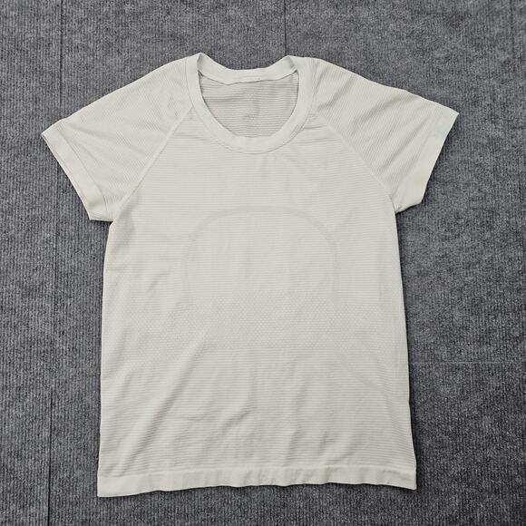 Lululemon Swiftly Tech Shirt Womens 6 White Short Sleeve Scoop Seamless Running - Picture 1 of 7